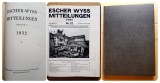 G755-I-Album Tehnic vechi- Germania 1932 ESCHER WYSS: Turbine HIDRAULICE-Turbocompresoare- Ventilatoare-Autovapoare-Pompe de stocare, Utile industrie.