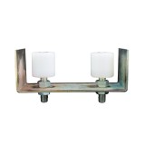 Ghidaj reglabil pentru poarta culisanta, fara gauri, cu 2 role de &Oslash; 46 mm, placa 170 x 68 mm