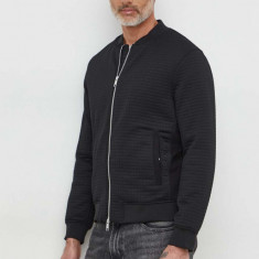 Armani Exchange geaca bomber barbati, culoarea negru, de tranzitie