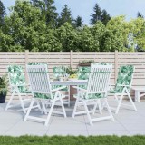 vidaXL Perne de scaun spătar &icirc;nalt, 6 buc, model frunze, textil Oxford