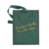 Punga de cadou verde cu mesaj 25 cm