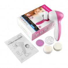 Perie Electrica Ingrijire Piele, Beauty Care Massager, pentru Fata si Corp, 5x Capete de Schimb, 2x