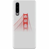 Husa silicon pentru Huawei P30, Red Bridge In Clouds