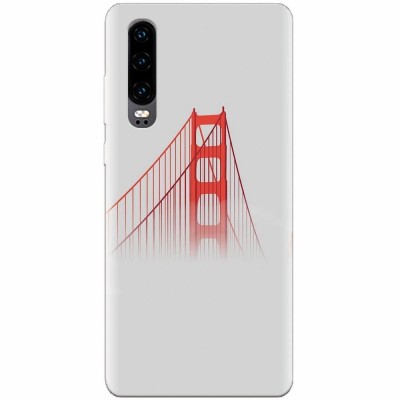 Husa silicon pentru Huawei P30, Red Bridge In Clouds foto