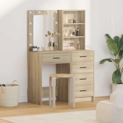vidaXL Masă de Machiaj 2 pcs Maro 50 x 41 x 135 cm Lemn compozit 3334202 foto