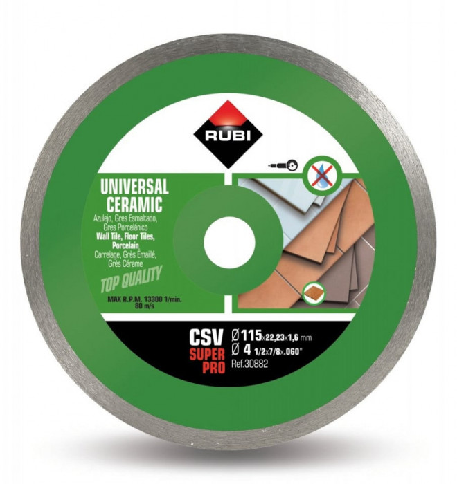 Disc diamantat pt. placi ceramice 115mm, CSV 115 SuperPro - RUBI-30882