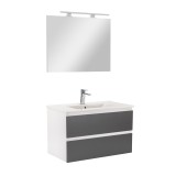 Mobilier complet de baie Vario Forte 80 alb-antracit