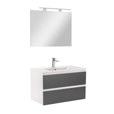 Mobilier complet de baie Vario Forte 80 alb-antracit foto