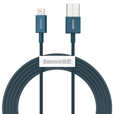 Cablu Date &amp;amp; Incarcare 2.4A APPLE Lightning (Albastru) 2m Baseus CALYS-C03 foto