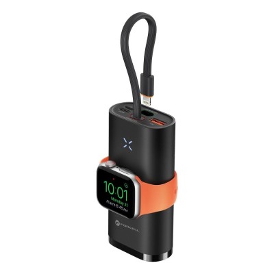 Power Bank Forcell F-Energy F10K4 10.000 mAh, 22.5W PD + QC 3.0, Compatibil Apple Watch, Negru , Incarcare Completa Oriunde foto