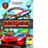 Masini. Mijloace de transport. Carte de colorat cu abtibilduri (format A4)