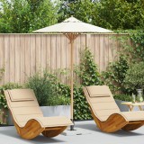 Umbrela gradina vidaXL, 150x210cm, bambus, alb crem, protectie UV, hidrofuga, balcon terasa