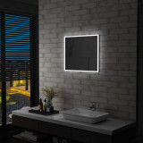 Oglinda cu LED de perete pentru baie, 60 x 50 cm GartenMobel Dekor, vidaXL