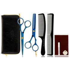 Set profesional GEPARD Foarfece de tuns și foarfece de filat 6,0 BLUOS