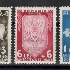 Romania 1936, LP.115 - Jamboreea Naţională Braşov, MNH/MH (vezi descrierea)