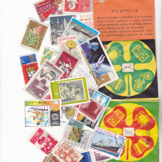 Plicuri filatelice cu timbre - 100 de timbre străine ștampilate