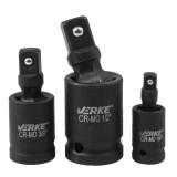 Set 3 articulatii cardanice, adaptoare pentru impact, 1/4", 3/8", 1/2", 75 mm, Verke