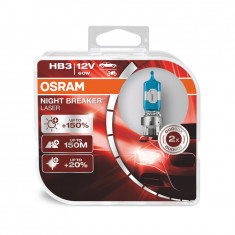 Set Becuri Halogen HB3 Osram Night Breaker 150, 12V, 60W, 2 buc