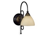 Aplica de perete Fischer &amp; Honsel, metal/sticla, crem/negru/alama, 33 x 27 cm