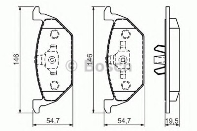 Set placute frana,frana disc VW BORA (1J2) (1998 - 2005) BOSCH 0 986 494 505 foto
