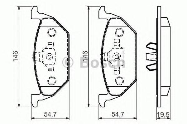 Set placute frana,frana disc VW BORA (1J2) (1998 - 2005) BOSCH 0 986 494 505