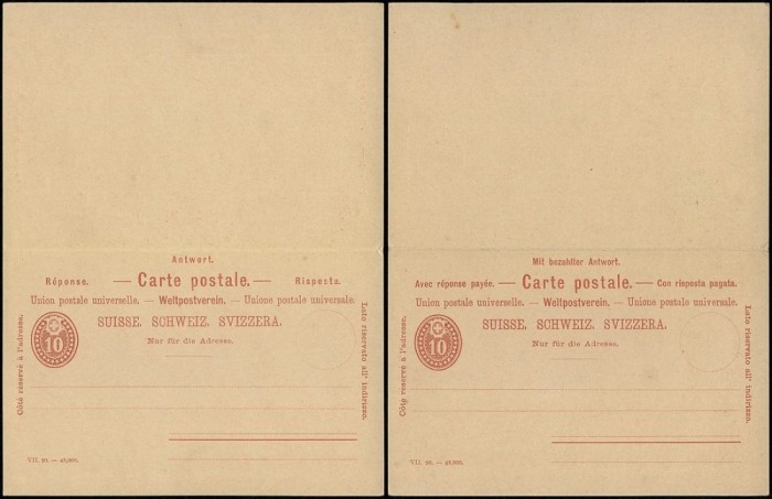 Switzerland - Old postcard Postal stationery + Reply UNUSED DB.014