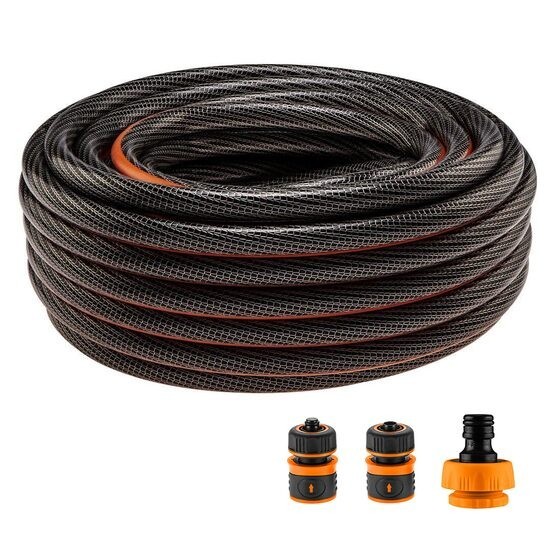 Furtun de gradina, 6 straturi, antirasucire, cu 2 cuple si adaptor, 1/2&quot;, 20 m, NEO GartenVIP DiyLine
