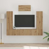 Set comodă TV cu raft 7 pcs stejar artizanal 180 x 30 x 120 cm