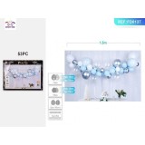 Ghirlanda din baloane PartyGo, bleu, argintiu, set 53 buc
