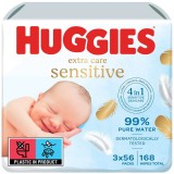 Servetele umede Huggies Pure Extra Care, 3 pachete x 56, 168 buc