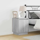 VidaXL Noptieră cu lumini LED 2 buc Gri Sonoma 39x34,5x50 cm