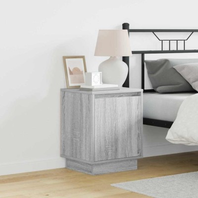 vidaXL Dulap de noapte cu 2 pcs Gri 39 x 34.5 x 50 cm Lemn compozit 869605 foto