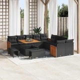 VidaXL Set de canapele pentru grădină 13 pcs Negru 100 x 100 x 71 cm