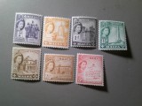 Serie mica Malta 1956 Regina Elisabeta II si Motive locale , 7 valori