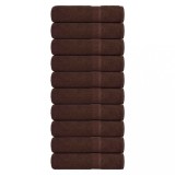 vidaXL Prosoape de m&acirc;nă 10 buc maro 50x100 cm 360 g/m&sup2; 100% bumbac