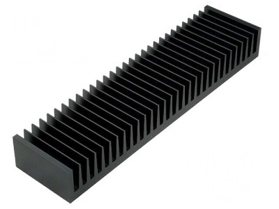 Radiator Extrudat cu Aripioare Negru 75x300x40mm foto