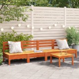 Set 4 Canapele Gradina Lemn Masiv Pin Maro Ceruit Gossi, 63.5x63.5x62.5 cm, Design Modular, Terasa/Veranda