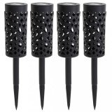 Set 4 lampi solare de gradina tip felinar cu LED, picior si agatatoare