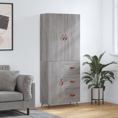 vidaXL Dulap &amp;icirc;nalt, gri sonoma, 69,5x34x180 cm, lemn compozit 3195881 foto