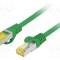 Patch cord LANBERG RJ45 S/FTP Cat 6a LSZH 3m verde