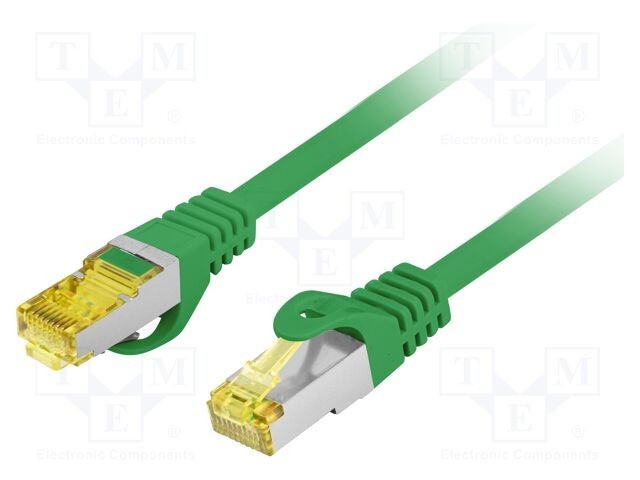 Patch cord LANBERG RJ45 S/FTP Cat 6a LSZH 15m verde