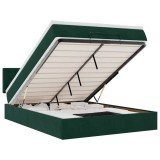 Cumpara ieftin Cadru de pat otoman cu saltea verde inchis 140x190cm catifea