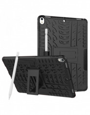 Carcasa de protectie cu suport din plastic si gel TPU pentru iPad Pro 10.5 (2017), neagra foto