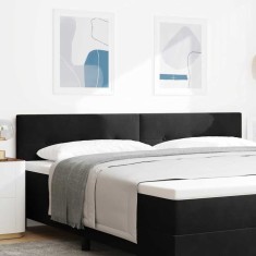 vidaXL Tăblie cap cu lumini cu bandă LED Negru 100 cm Catifea 3338170