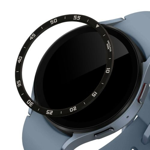 Rama cadran kwmobile pentru Samsung Galaxy Watch 5 (44mm), Aluminiu, Negru/Gri, 60203.01