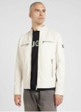 Cumpara ieftin Geaca Piele Barbati Karl Lagerfeld Biker, Marimea 54, Guler Tunica, Buzunare cu Fermoar, Monocrom