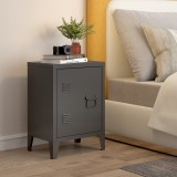 Noptiera Inari cu usa cu maner pe dreapta otel negru [en.casa] HausGarden Leisure