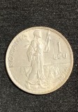Moneda 1 leu 1914 argint
