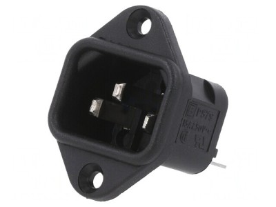 Conector Alimentare AC Soclu Tată 10A 250V IEC 60320 foto