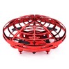 Mini Drona OZN Zenuk - Disc Zburator, 5 Senzori Infrarosu, Inductie, Lumina LED, Interactiv, Rosu